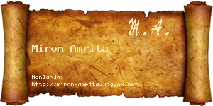 Miron Amrita névjegykártya